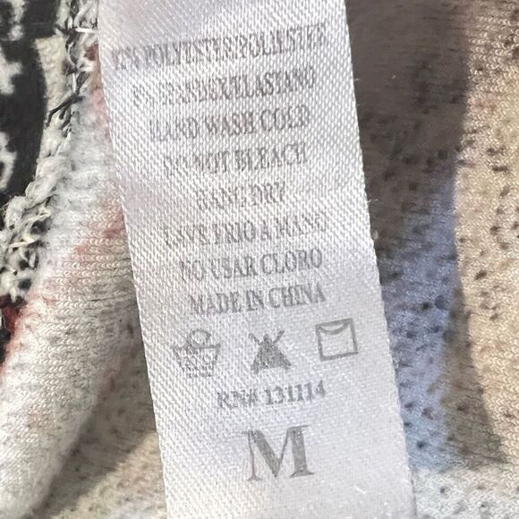 Always Fuzzy Velour Patterned Leggings Maroon Black Combo, Women’s Medium - Picture 6 of 10